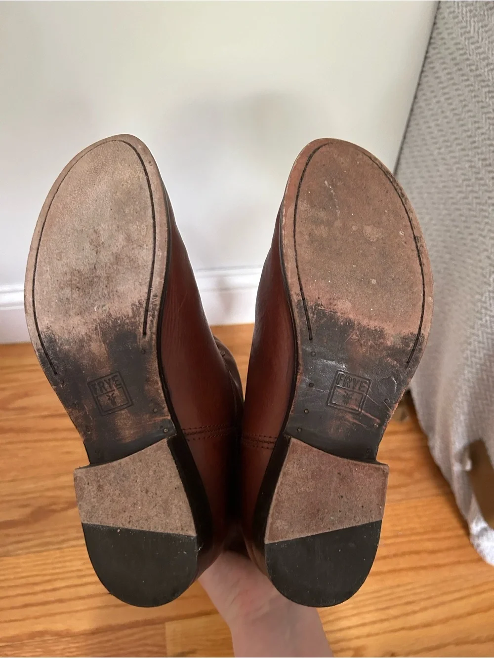 Frye Melissa Button Leather Brown Tall Boots